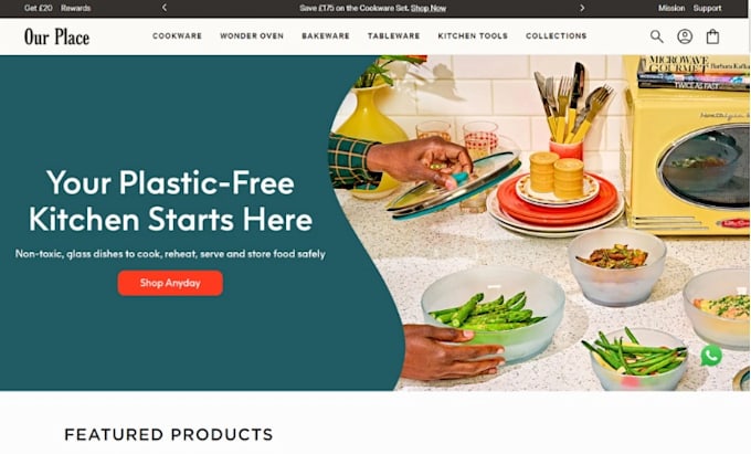 design cookware shopify kitchen utensils store kitchen website home appliances