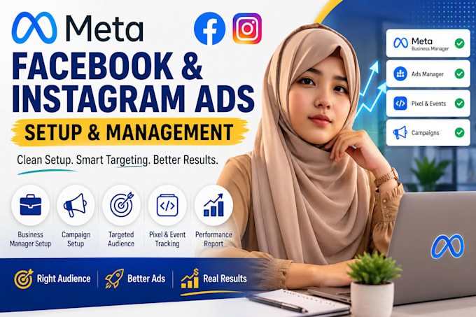 set up meta business manager, facebook ads and instagram ads