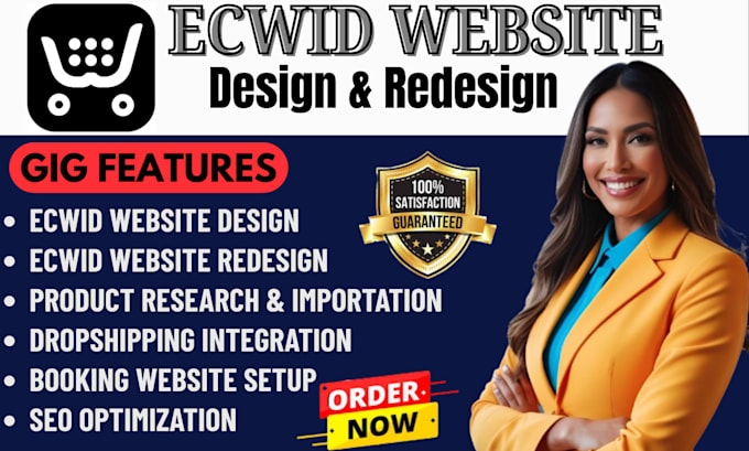 build ecwid dropshipping store website design redesign product upload SEO
