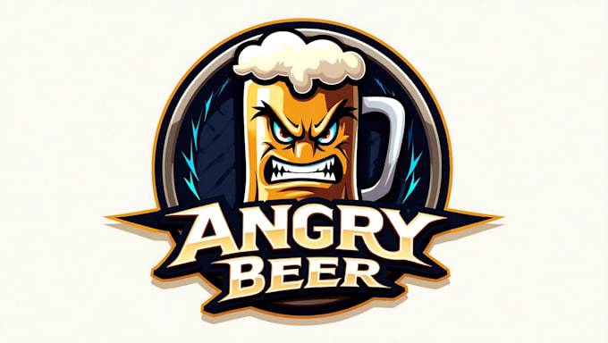 design awesome angry beer logo with free vector file