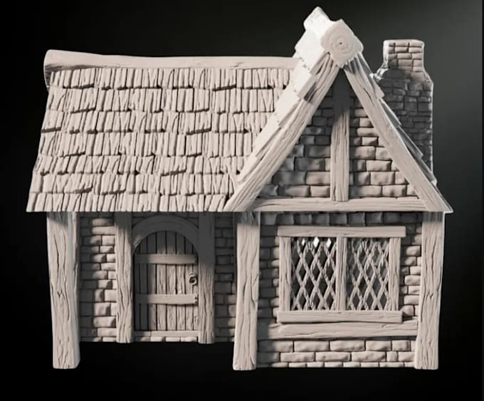 rebuild 3d terrain miniature, 3d model wargaming environment, 3d medieval print