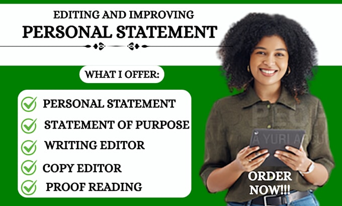 edit and polish your personal statement or statement of purpose