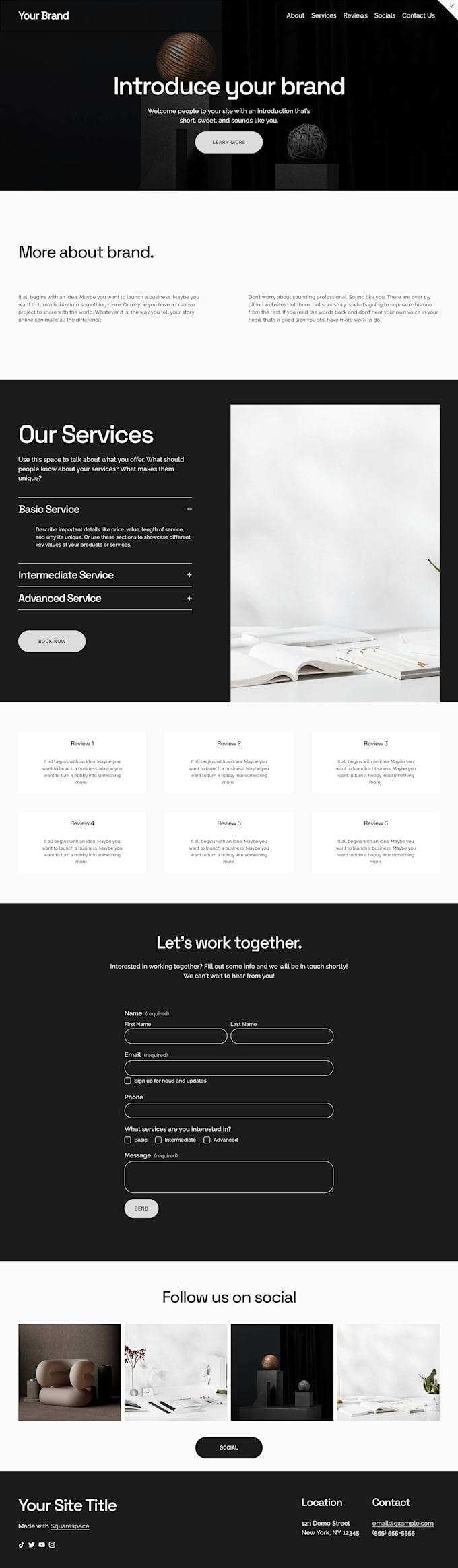create a comprehensive squarespace website for you