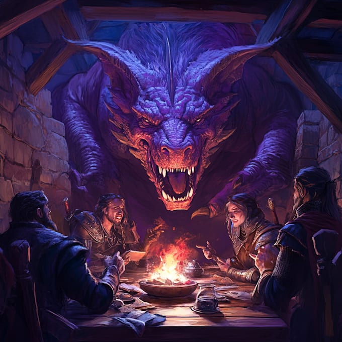 make the best dnd party art illustration