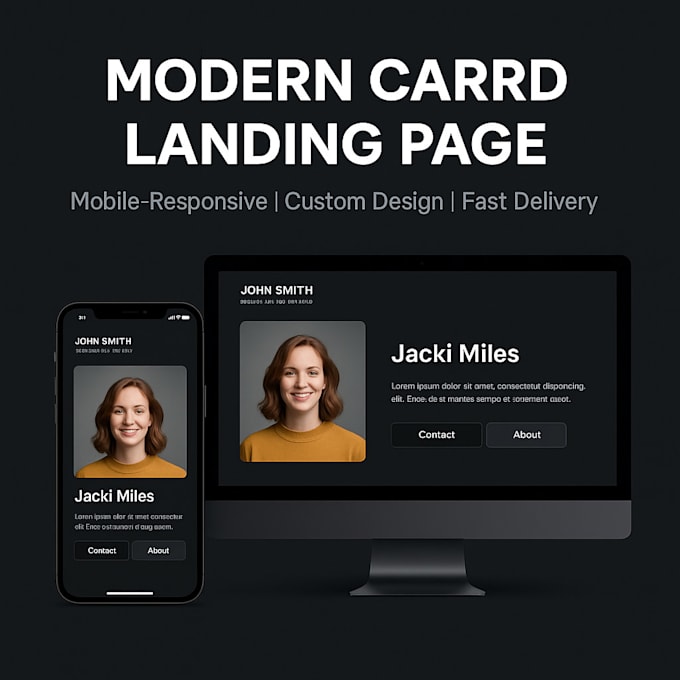 build clickable digital business card, one page carrd site, quality credit card