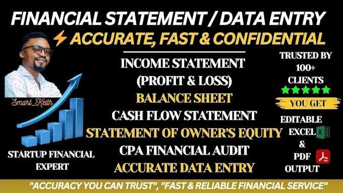 prepare gaap or ifrs financial statements, cpa audit, and fast data entry