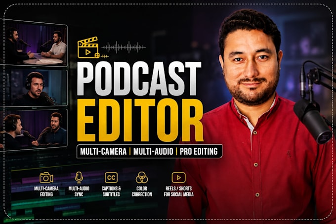 professionally edit multi camera podcast and videos