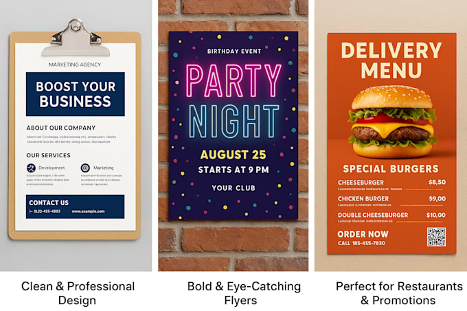 design stunning flyers for print or digital use