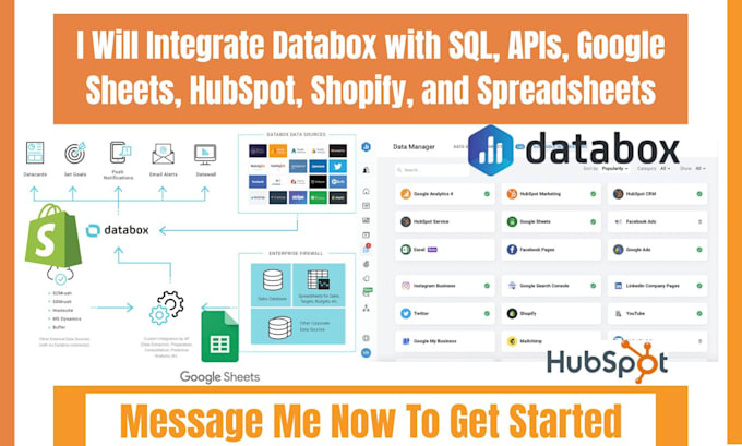 Integrate databox with sql apis google sheets hubspot shopify and ...