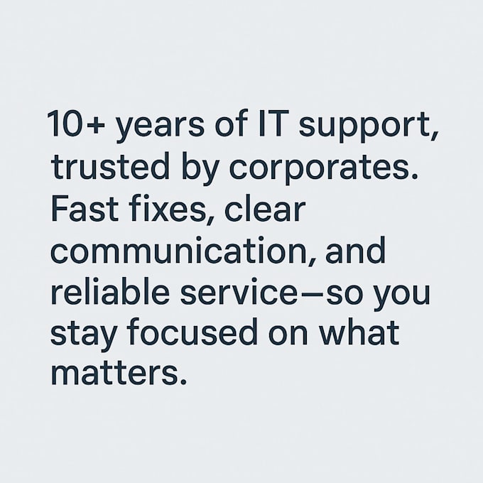 be your IT pro for systems, email and network support