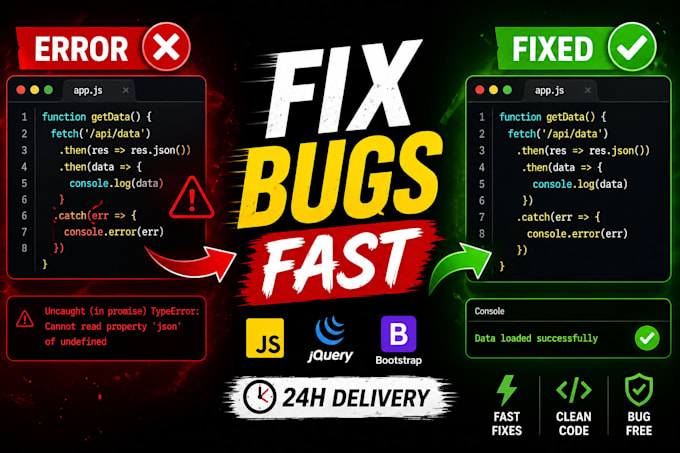 fix website bugs and errors quickly