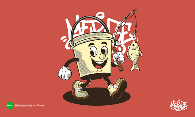 create graffiti style cartoon mascot characters