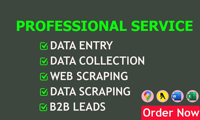 do data entry, data scraping, data collection and web scraping for b2b leads