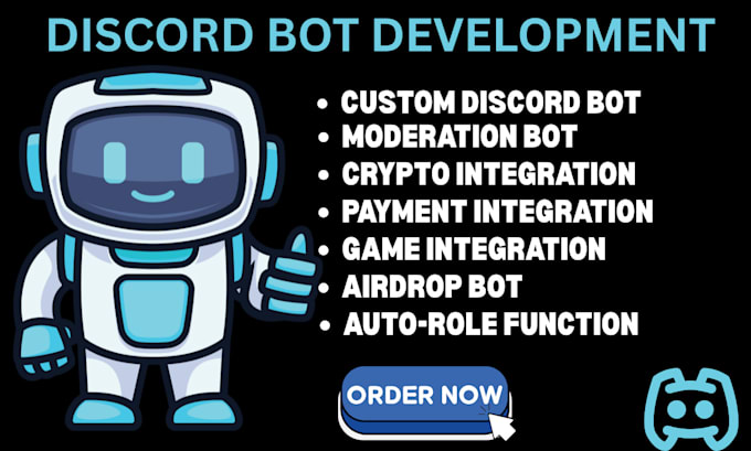 build custom discord bot autorole moderation bot game crypto airdrop chatbot