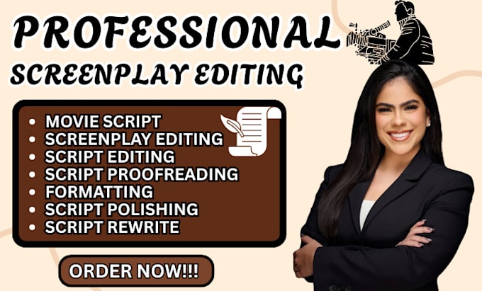 Edit, format and proofread screenplay, film script, tv series and ...