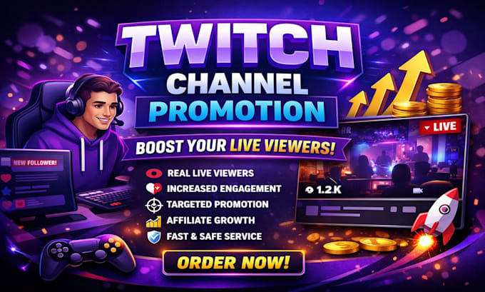 boost twitch live viewers organically with twitch channel promotion