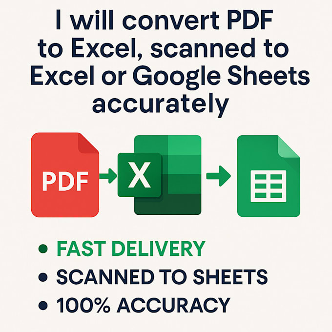 convert PDF to excel, scanned documents to excel or google sheets accurate