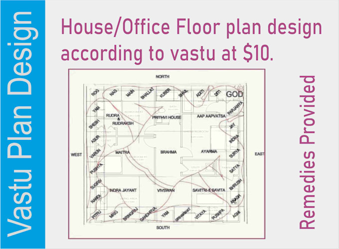 design you a best  floor plan according to vastu