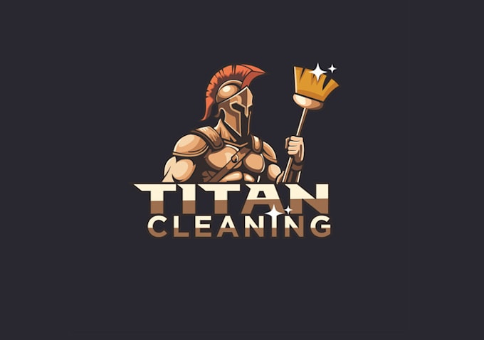 design strong powerful titan cleaning logo