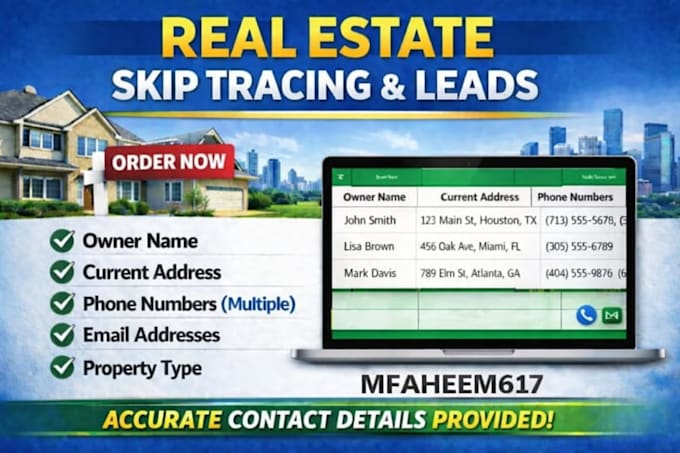 provide skip tracing for real estate business