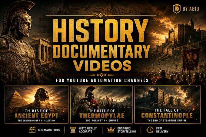 create faceless history documentary videos for youtube automation channel