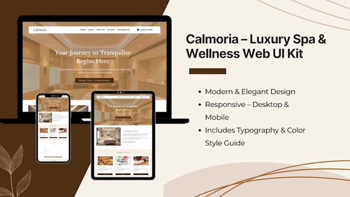 sell a beautifully crafted spa and wellness website UI kit