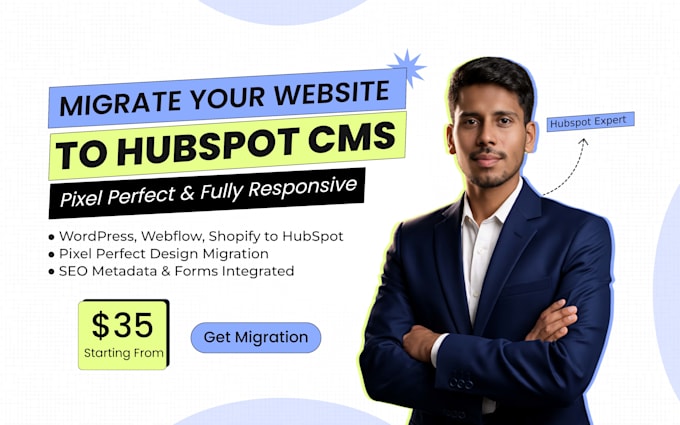 migrate wordpress or webflow website to hubspot cms