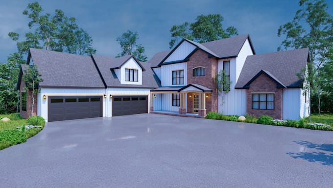 3d exterior design, interior design and 3d rendering