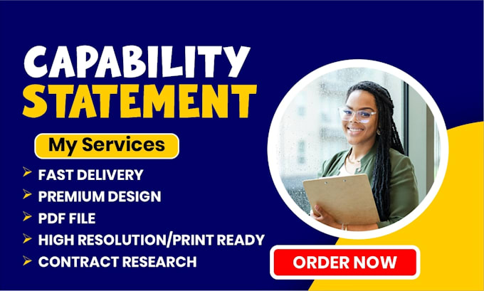 write government capability statement  government contract, capability statement