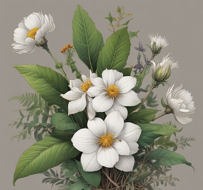 draw botanical illustration art for you