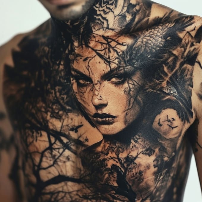 design a color realism tattoo for you