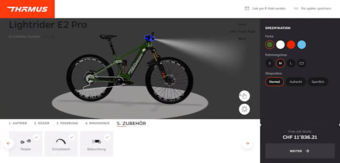 develop visual 3d product configurator, webgl, threejs, react, ai web app