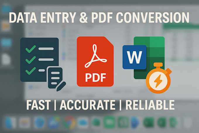 do accurate data entry copy paste, and PDF to excel tasks