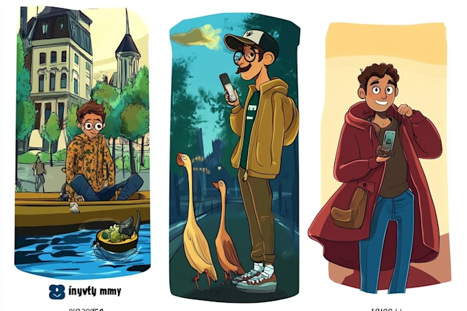 Create hand drawn cartoon illustration with my style by Hazelazier | Fiverr