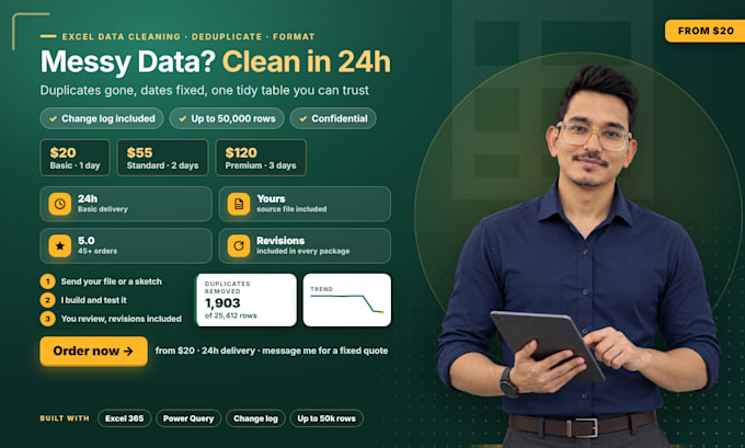 clean, format, and organize your excel or CSV data fast