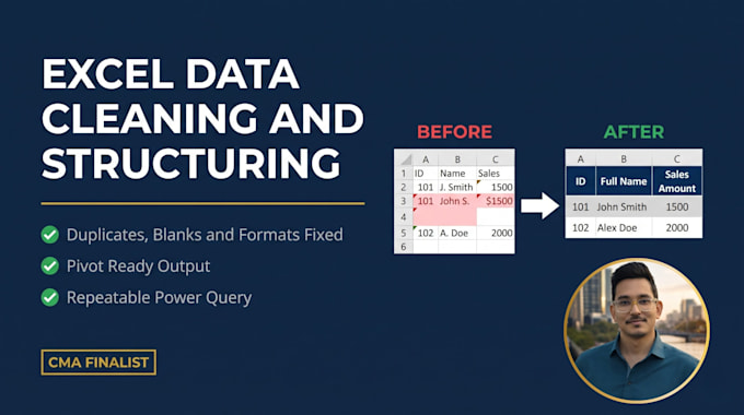 clean and structure your excel data ready for analysis and reporting