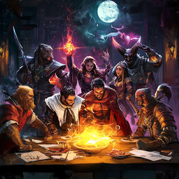 draw your dnd group party illustration