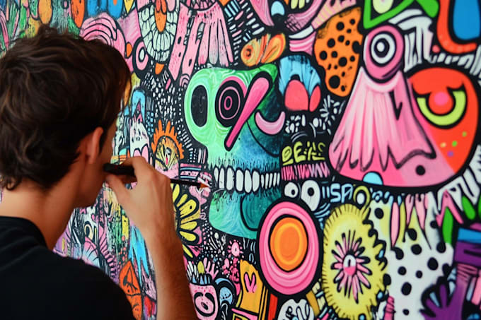 draw amazing doodle art graffiti cartoon illustration
