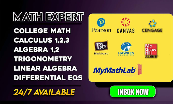 help in math, calculus, statistics, linear algebra, discrete math and geometry