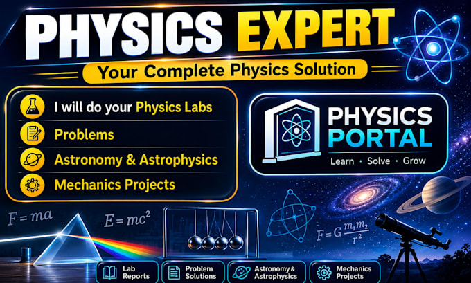 do your physics labs, problems, astronomy astrophysics and mechanics projects