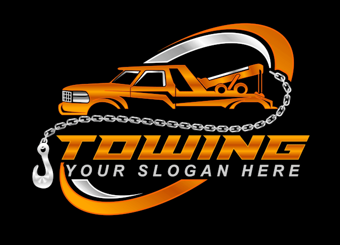 design creative towing logo with satisfaction guaranteed