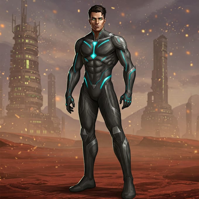 paint scifi, fantasy, superhero character design