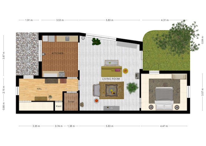 create 2d and 3d floor plan using floorplanner from sketch or PDF