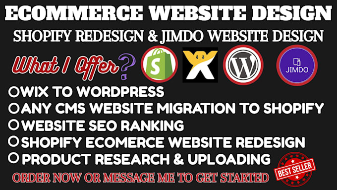create shopify redesign store ecommerce website development jimdo website design