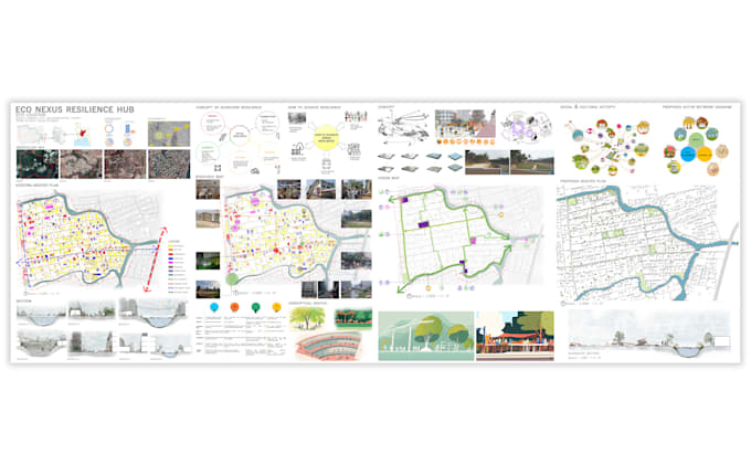create professional architecture presentation sheets and boards