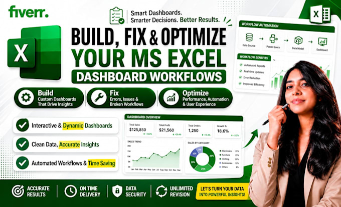 build, fix, and optimize your ms excel  dashboard workflows