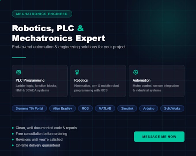 help you with any robotics, plcs automation or mechatronics engineering project