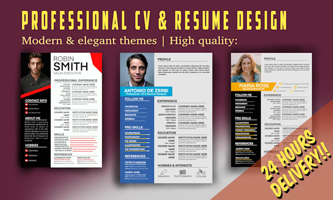 create custom modern cv design to engage your dream job