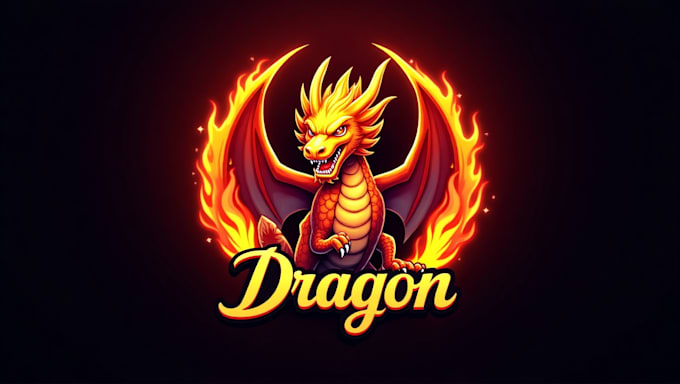 make creative flaming dragon logo for your business