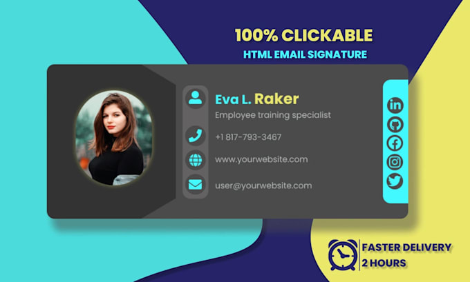 Design responsive clickable html email signature by Masoom_expert19 ...